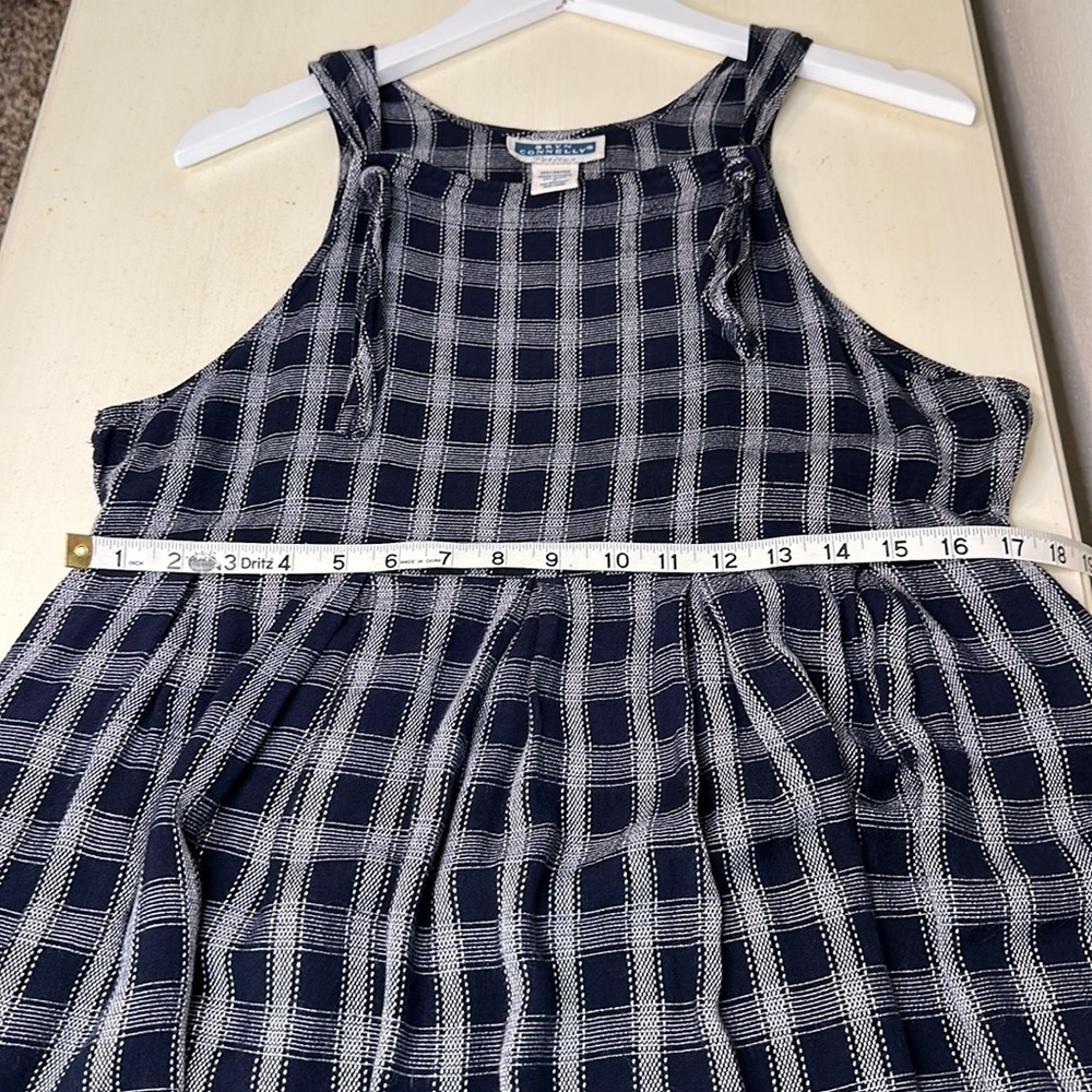 Vintage Bryn Connelly Navy Blue and White Plaid Jumper Dress Size Small Petite - Picture 12 of 13